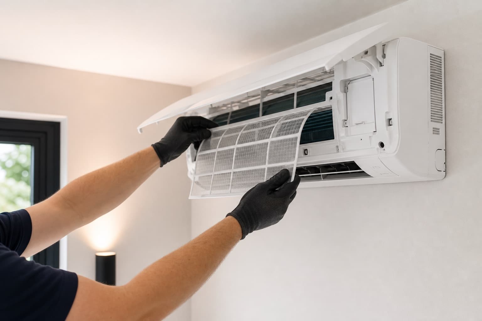 Onderhoud aan een airco binnenunit